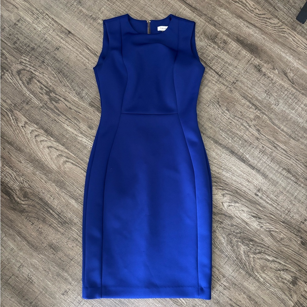 Calvin Klein Royal Blue Scuba Sheath Dress